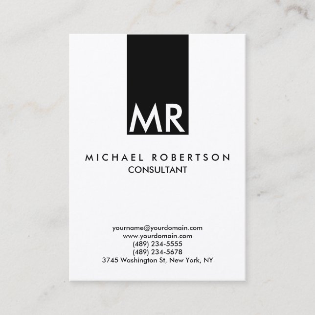Quality Trendy Special Monogram Unique Business Card (Front)
