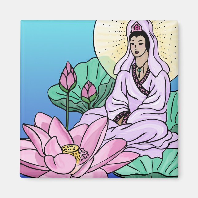 Quan Yin (Kuan Yin) in the Lotus Magnet (Front)