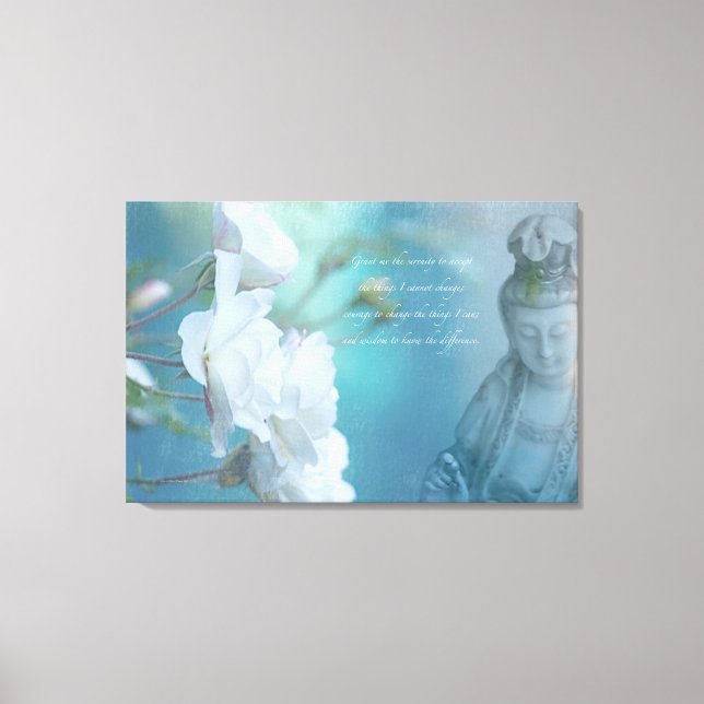 Quan Yin, serenity quote, 36" x 24" - LARGE Canvas Print (Front)
