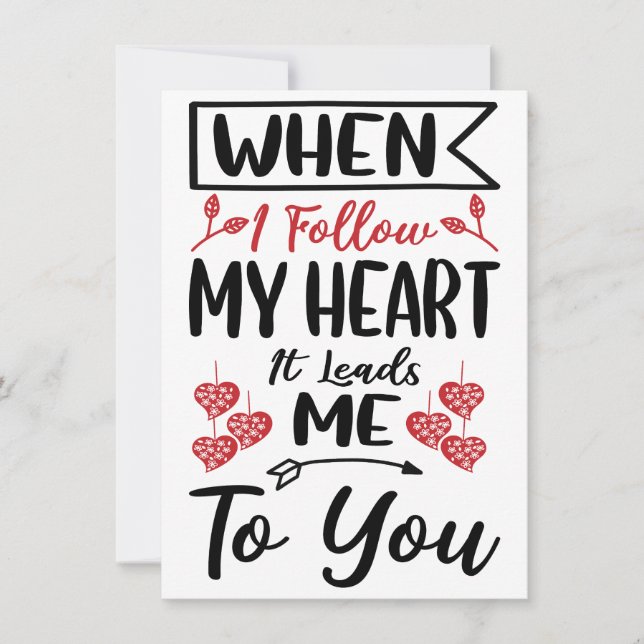 Quand je suis mon coeur valentintinjour Carte de v (Devant)