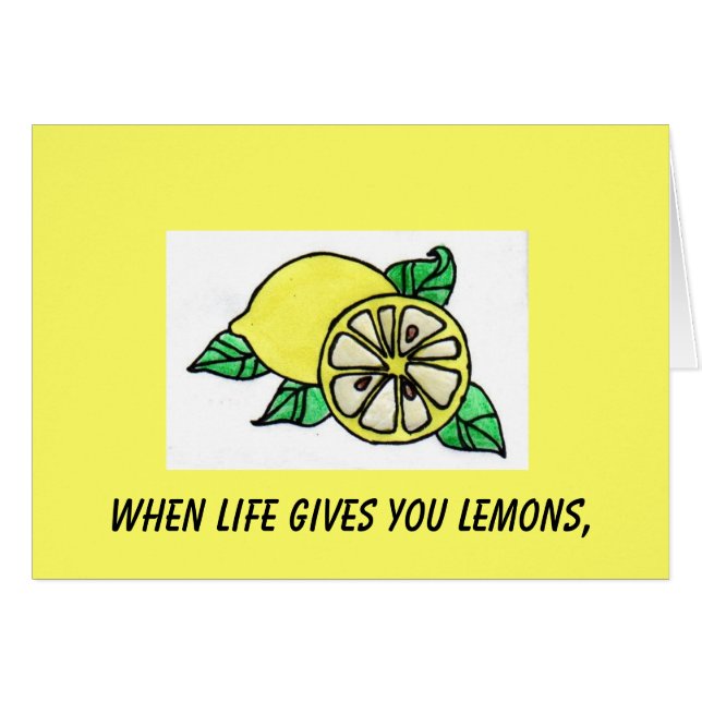 Quand la vie vous donne des citrons, (Devant Horizontal)