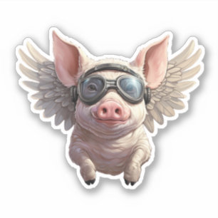 Quand les cochons volent avec un autocollant Googl
