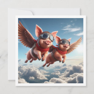 Quand les cochons volent ! Invitation de porc vola