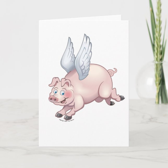 Quand les porcs pilotent la carte de voeux (Devant)