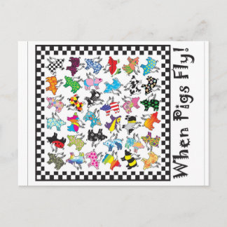 Quand les porcs volent carte postale