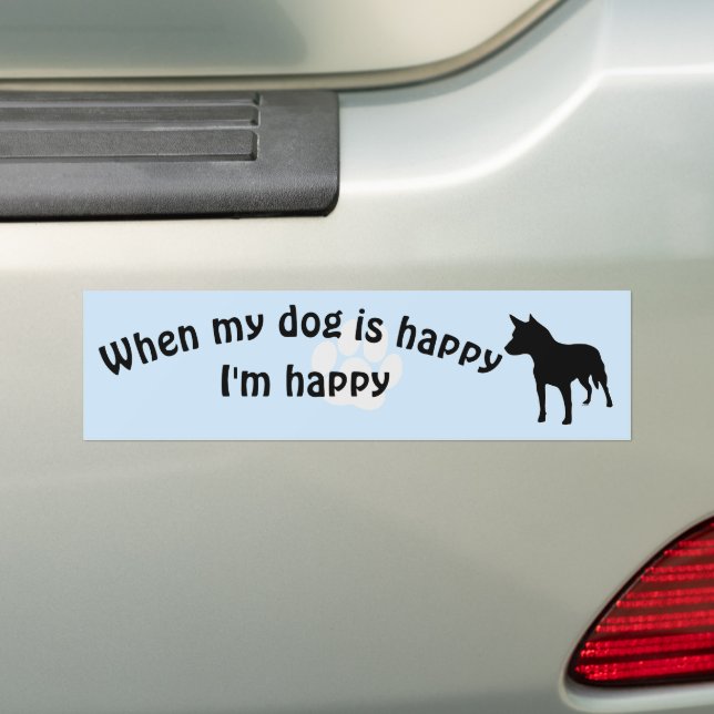 Quand mon chien est Happy v11 Bumper Sticker (En voiture)