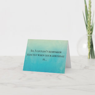 Quand vous ne pouvez pas vous souvenir de la carte