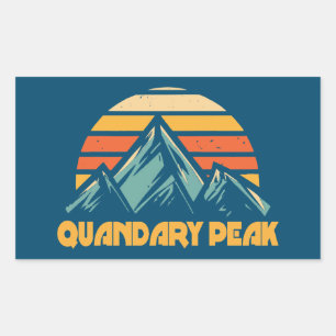 Quandary Peak Colorado Retro Turquoise Sticker