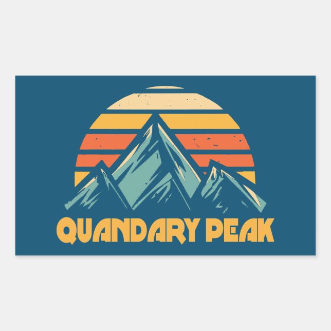 Quandary Peak Colorado Retro Turquoise Sticker (Front)