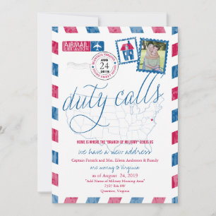 Quantico, Virginia Military Moving Annoucement Invitation