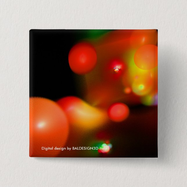 QUANTUM BUBBLES 2 INCH SQUARE BUTTON (Front)