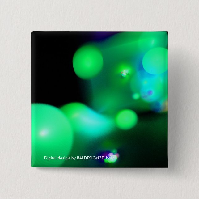 QUANTUM BUBBLES 2 INCH SQUARE BUTTON (Front)