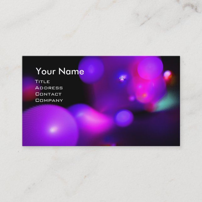 QUANTUM BUBBLES 2 MONOGRAM Vibrant black blue Business Card (Front)