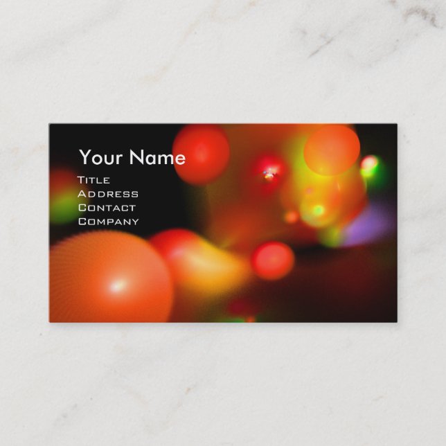 QUANTUM BUBBLES 2 MONOGRAM Vibrant black red Business Card (Front)