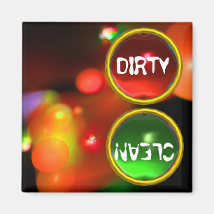 QUANTUM BUBBLES AND RED GREEN GEMS Dirty Clean Magnet