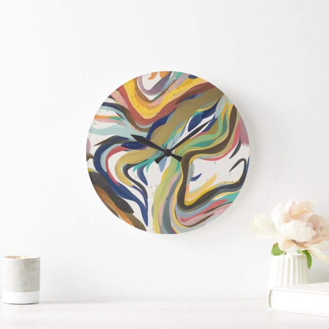 Quantum Chaos Mandala Art  Large Clock (Home)