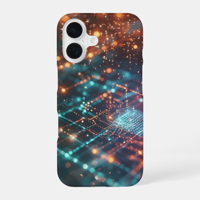Quantum Circuit Flow iPhone 16 Case (Back)