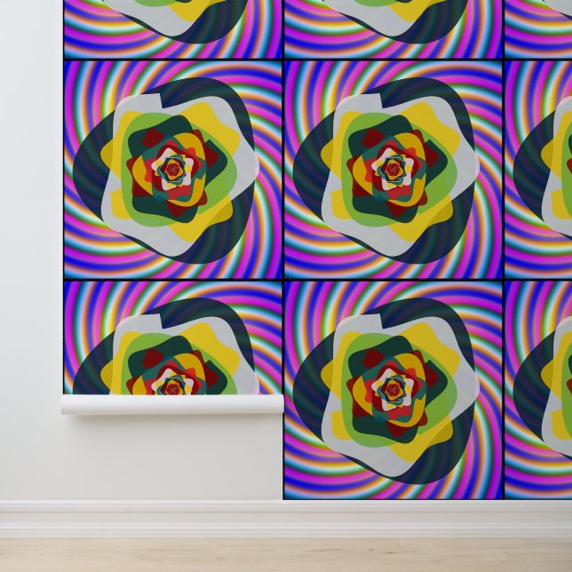 Quantum Colourful Floral Mandala Art Design  Wallpaper (Application)