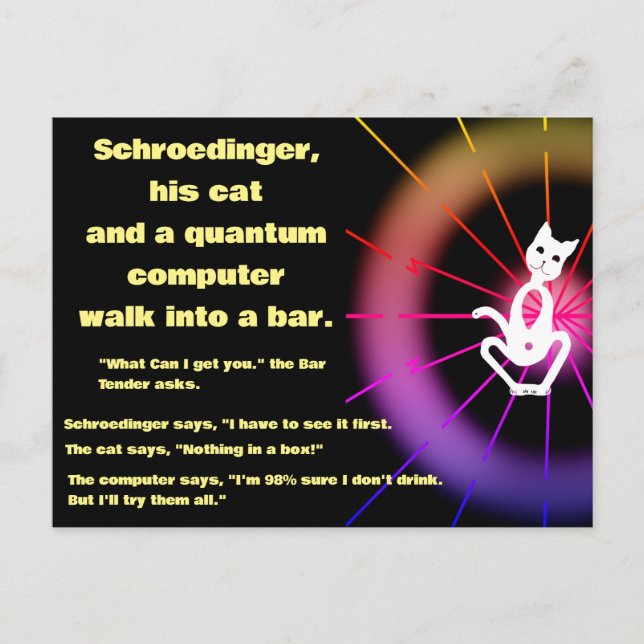 Quantum Computer Funny Postcard (Front)