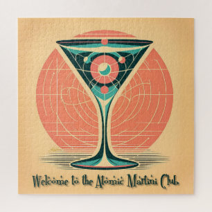 Quantum Entanglement Atomic Martini Club Cocktail Jigsaw Puzzle