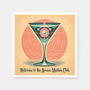 Quantum Entanglement Atomic Martini Club Cocktail Napkin