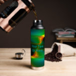 Quantum Entanglement Water Bottle<br><div class="desc">A blue,  green and orange fractal image with stars in the background,  a representation of the physics phenomenon called quantum entanglement. Customize by adding your own text.</div>