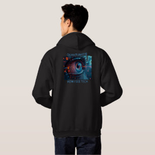 Quantum Eye tech men black hooded sweatshirt back