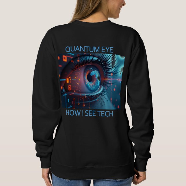 Quantum Eye tech women black sweatshirt back (Back)