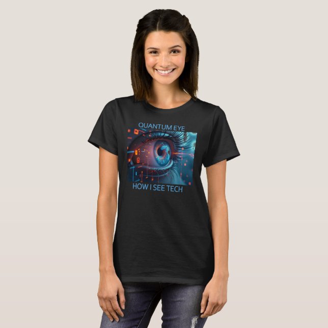 Quantum Eye tech women black T-shirt (Front Full)