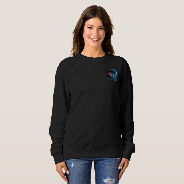 Quantum Eye things women black sweatshirt pocket (Front Full)
