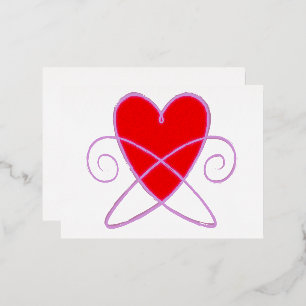 Quantum Heart Foil Invitation Postcard