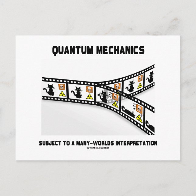Quantum Mechanics Many Worlds Interpretation Postcard (Front)