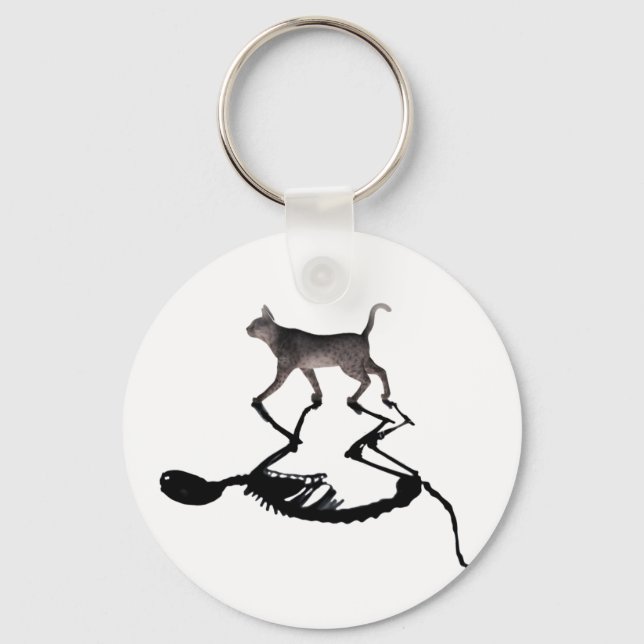 Quantum Schrodinger Cat Superposition Key-Chain Keychain (Front)