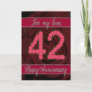 quarante-deuxième carte d'anniversaire avec les