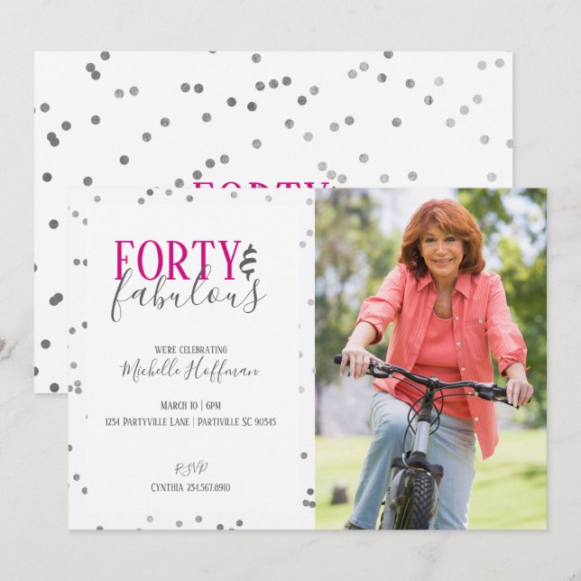 Quarante et fabuleux 50e anniversaire Invitations  (Devant / Derrière)