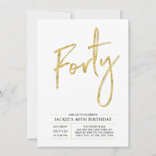 Quarante   Invitation de fête d'anniversaire 40 an