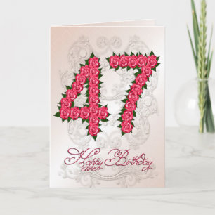 quarante-septième carte d'anniversaire avec les