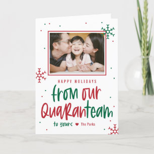 Quaranteam Editable Colour Folded Holiday Card