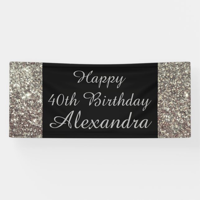 Quarantième bannière de fête d'anniversaire (Horizontal)
