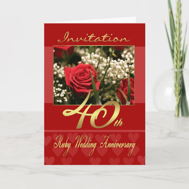 quarantième carte d'invitation d'anniversaire de (Devant)