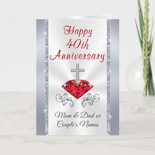 Quarantième cartes d'anniversaire de mariage de (Devant)