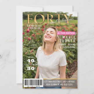 Quarantième et Fabuleux Invitation de style magazi