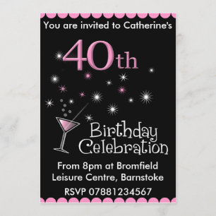 quarantième Invitation de fête d'anniversaire -