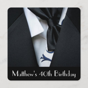 Quarantième invitation de fête d'anniversaire des