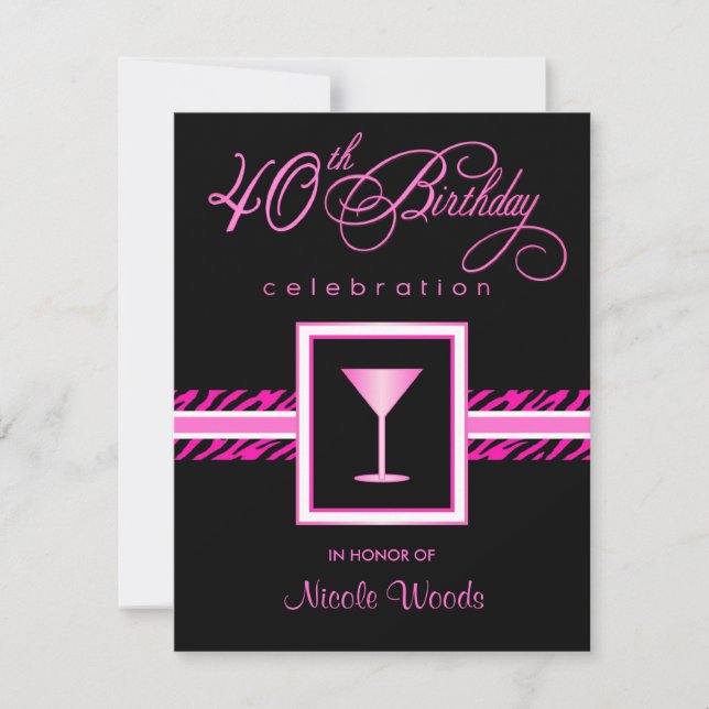 quarantième Invitations de fête d'anniversaire - (Devant)