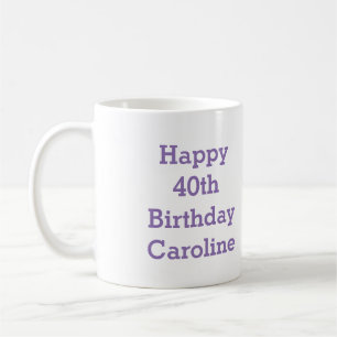 Quarantième tasse heureuse d'anniversaire