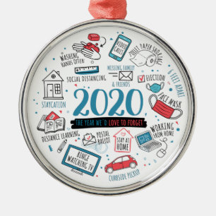 Quarantine 2020 Christmas Commemorative Metal Ornament