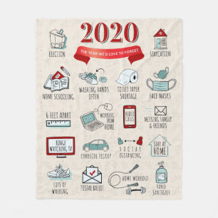 Quarantine 2020 Commemorative Lockdown Christmas Fleece Blanket