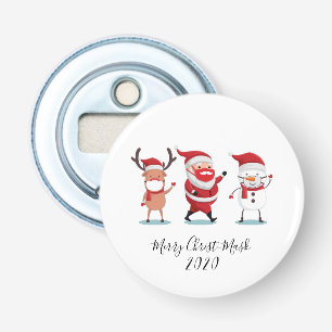 Quarantine 2020 Merry Christ Mask Santa Reindeer Bottle Opener
