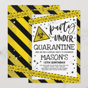 Quarantine Anniversaire Invitation de fête Zoom vi